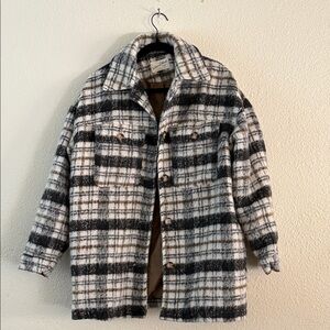Plaid Button-Up Coat